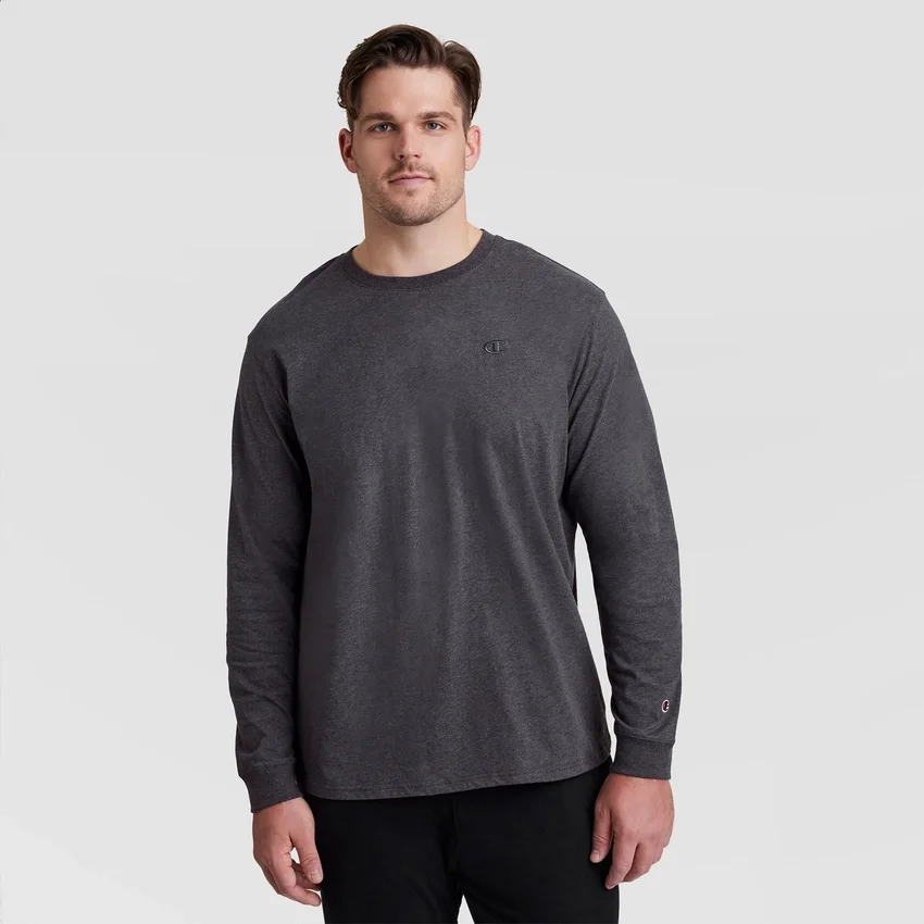 Klassisches Langarm-T-Shirt, besticktes C Logo – Big & Tall