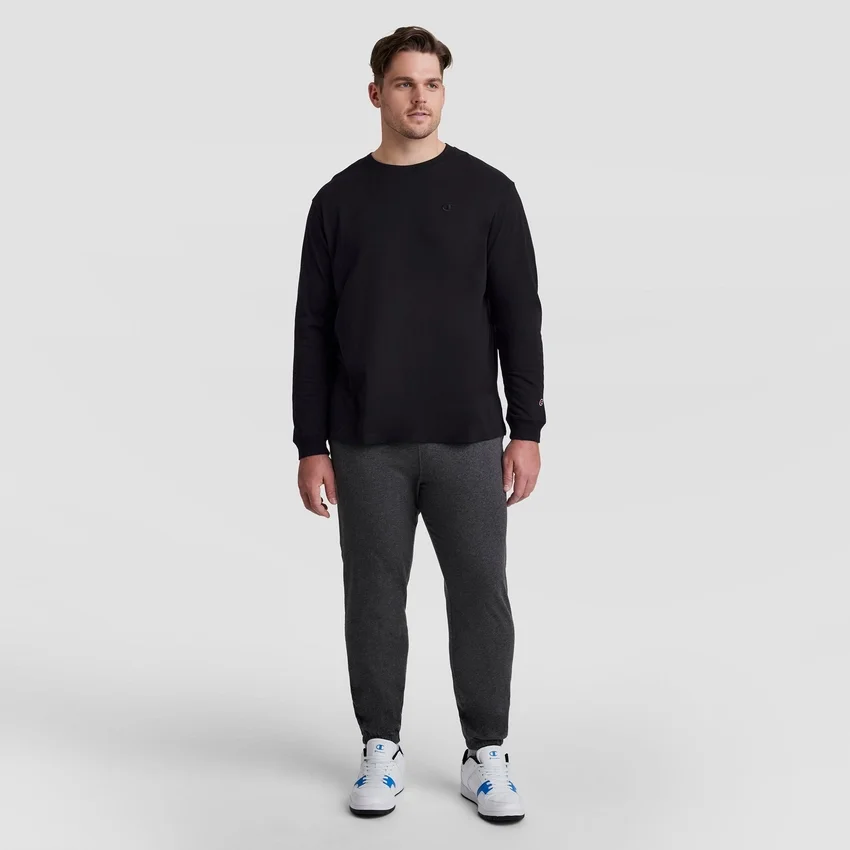 Klassisches Langarm-T-Shirt, besticktes C Logo – Big & Tall
