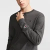 Klassisches Langarm-T-Shirt, gesticktes C Logo