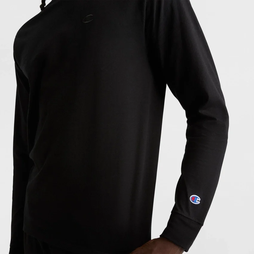 Klassisches Langarm-T-Shirt, gesticktes C Logo