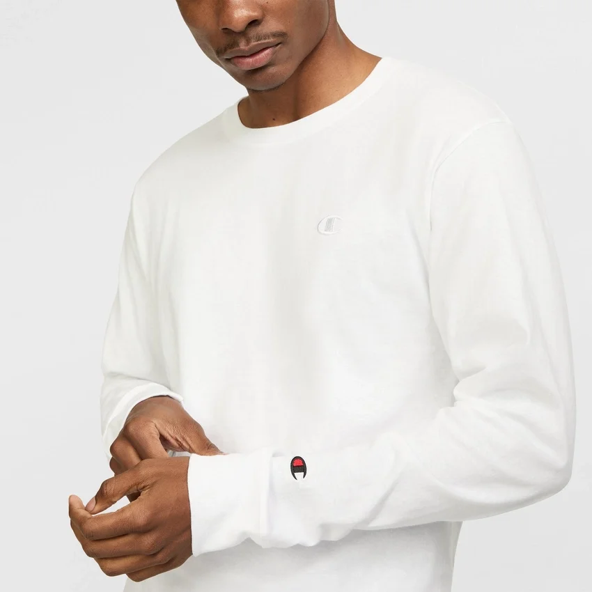 Klassisches Langarm-T-Shirt, gesticktes C Logo