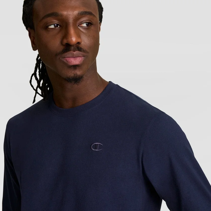 Klassisches Langarm-T-Shirt, gesticktes C Logo