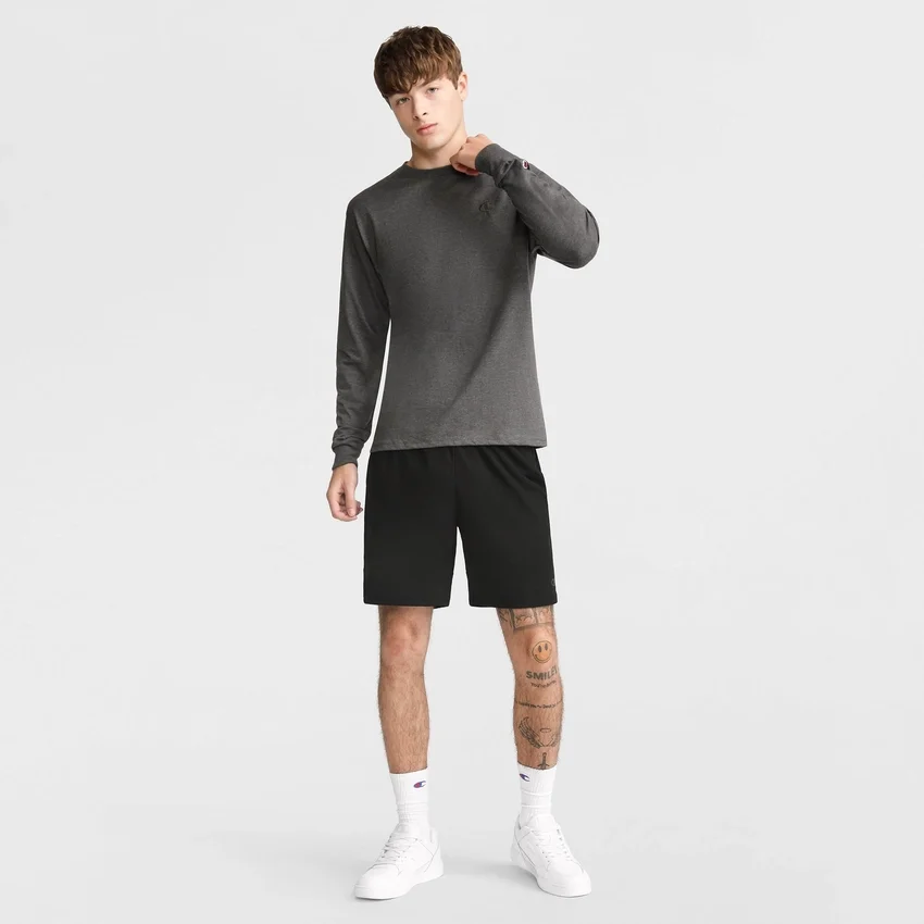 Klassisches Langarm-T-Shirt, gesticktes C Logo