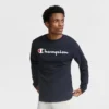 Klassisches Langarm-T-Shirt mit Grafik, Script Logo
