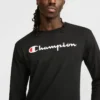 Klassisches Langarm-T-Shirt mit Grafik, Script Logo