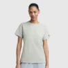 Klassisches T-Shirt, farblich abgestimmter Schriftzug links auf der Brust
