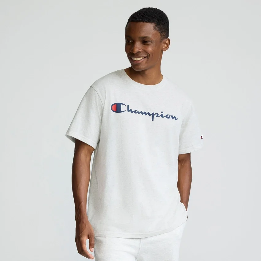 Klassisches T-Shirt mit Grafik, Script Logo