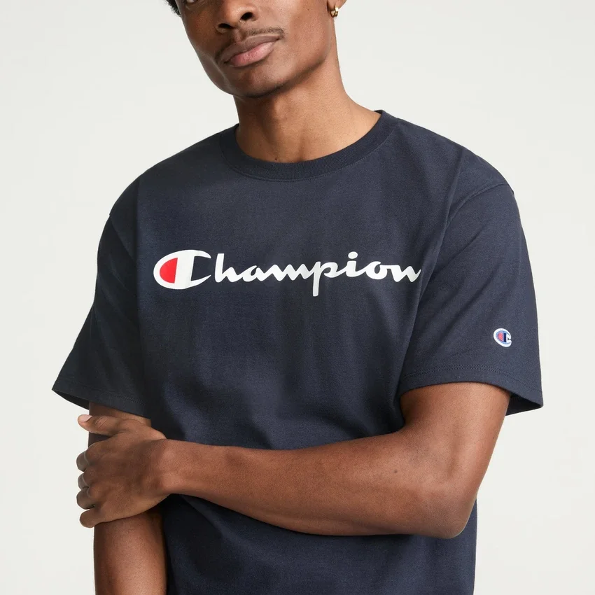 Klassisches T-Shirt mit Grafik, Script Logo