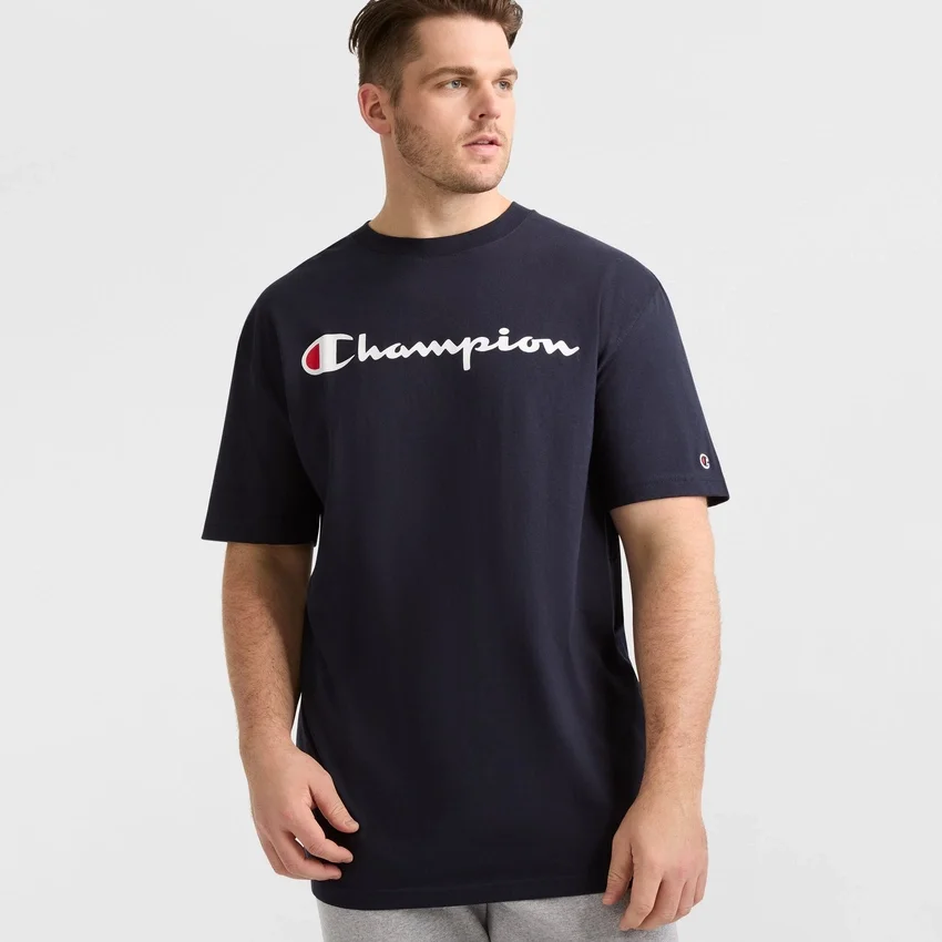 Klassisches T-Shirt mit Grafik, Script Logo – Big & Tall