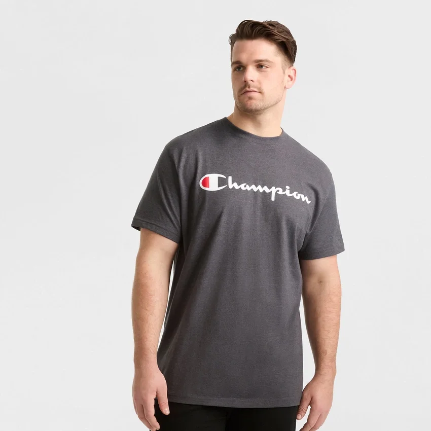 Klassisches T-Shirt mit Grafik, Script Logo – Big & Tall