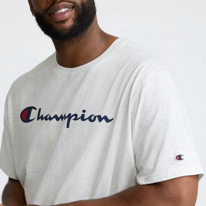 Klassisches T-Shirt mit Grafik, Script Logo – Big & Tall