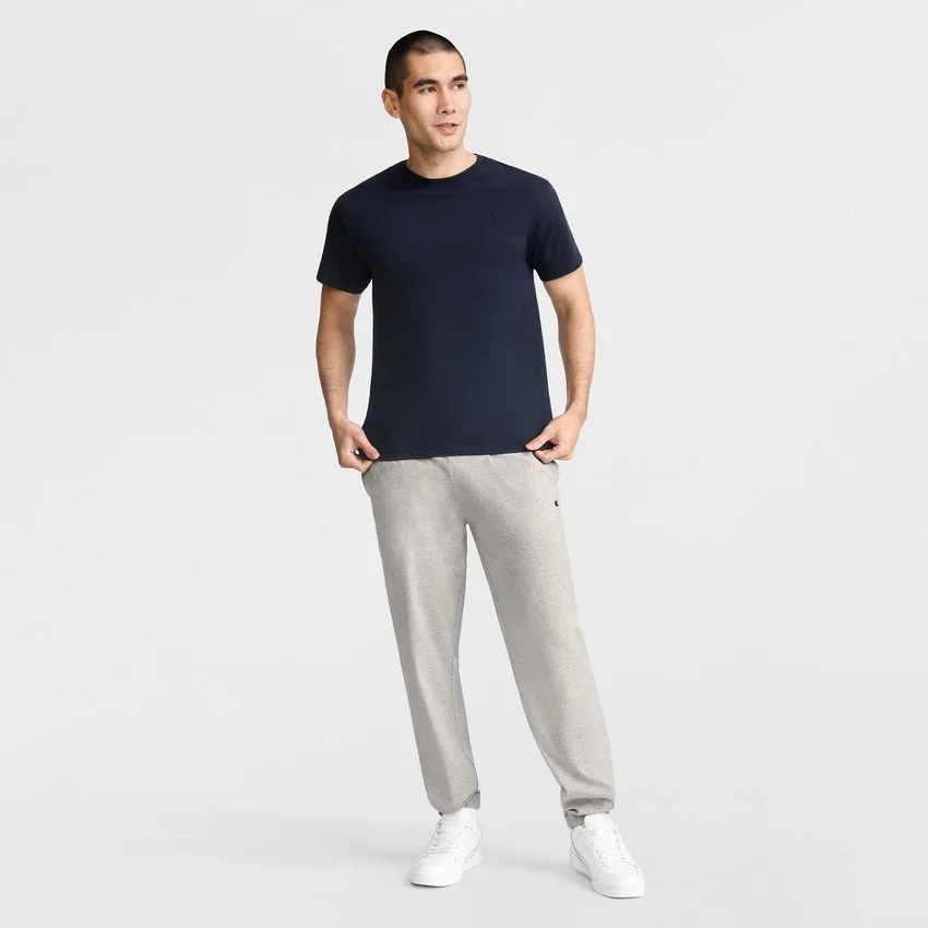 Leichte Lounge-Hose, geraffter Saum, C Logo