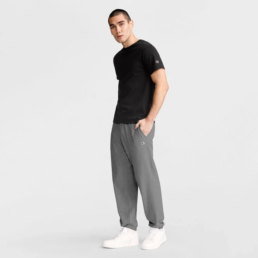 Leichte Lounge-Hose, geraffter Saum, C Logo