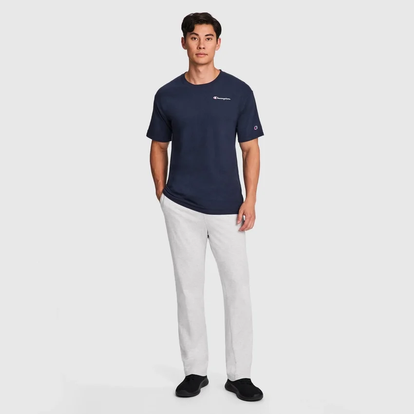 Leichte Lounge-Hose, offener Saum, C Logo