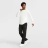 Leichte Lounge-Hose, offener Saum, C Logo