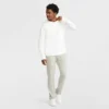 Leichte Lounge-Hose, offener Saum, C Logo