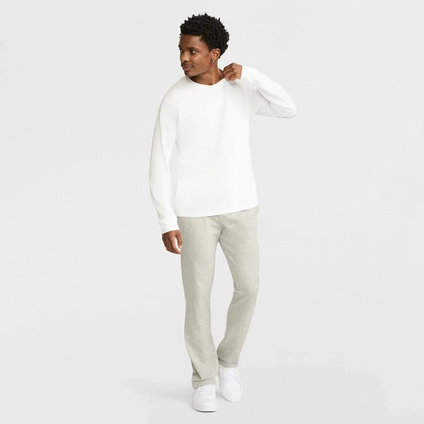 Leichte Lounge-Hose, offener Saum, C Logo