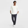 Leichte Lounge-Hose, offener Saum, C Logo