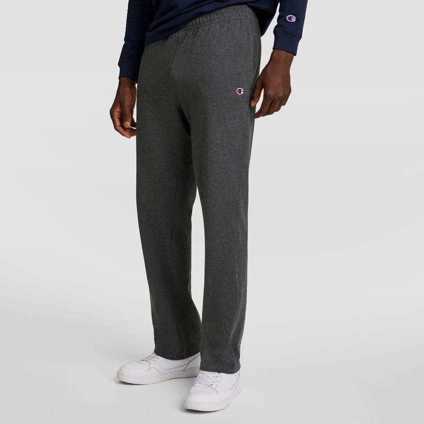 Leichte Lounge-Hose, offener Saum, C Logo