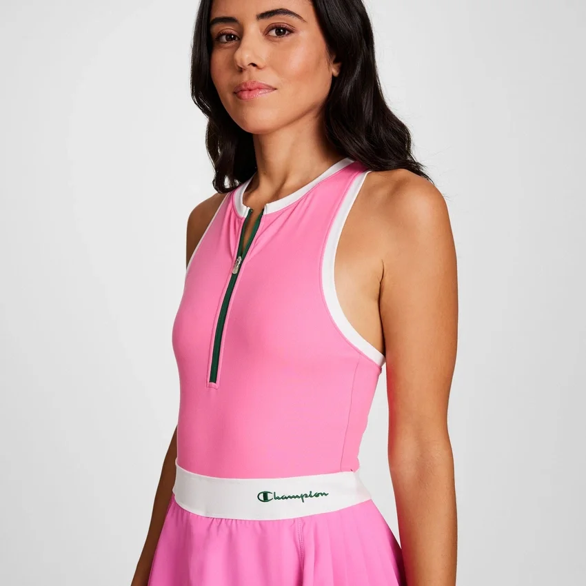 Match Point Tenniskleid, gesticktes Script Logo