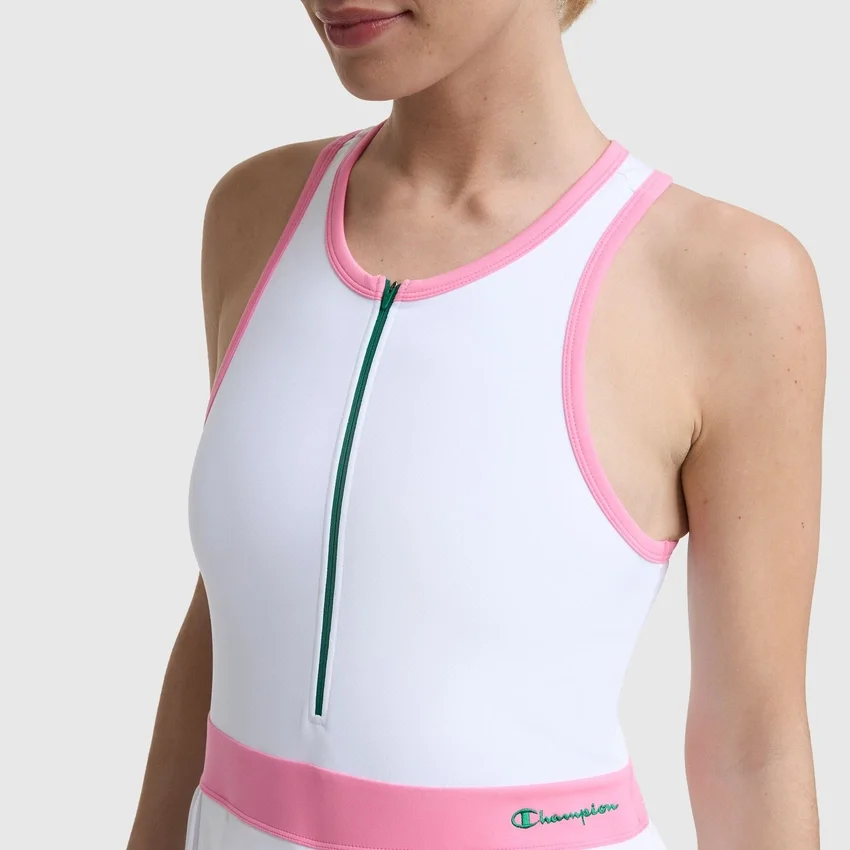 Match Point Tenniskleid, gesticktes Script Logo