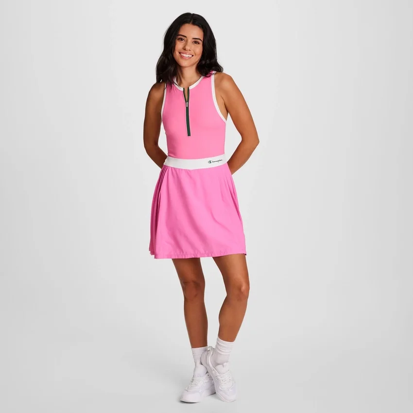 Match Point Tenniskleid, gesticktes Script Logo