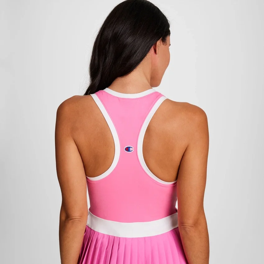 Match Point Tenniskleid, gesticktes Script Logo