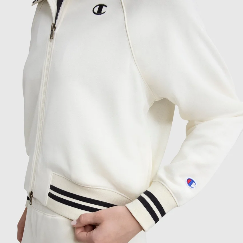 Pitcher-Top mit durchgehendem Reissverschluss und Stehkragen, C Logo
