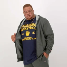Powerblend-Hoodie mit durchgehendem Reissverschluss, C Logo – Big & Tall