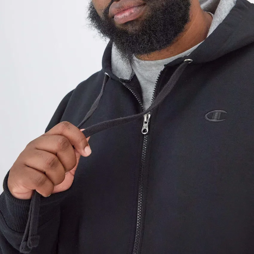 Powerblend-Hoodie mit durchgehendem Reissverschluss, C Logo – Big & Tall
