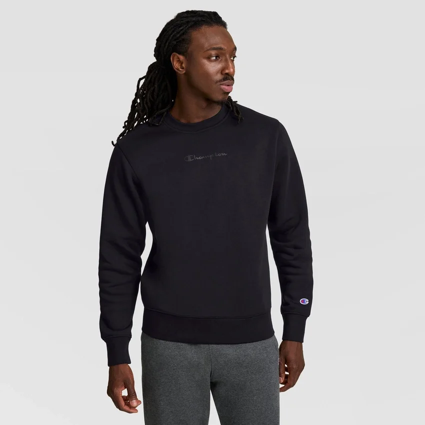 Powerblend-Sweatshirt mit Rundhalsausschnitt, farblich abgestimmtes Script Logo