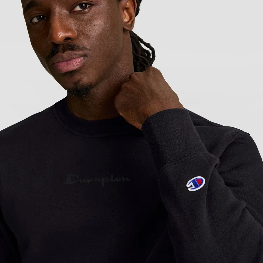 Powerblend-Sweatshirt mit Rundhalsausschnitt, farblich abgestimmtes Script Logo