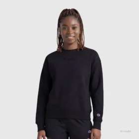Powerblend-Sweatshirt mit Rundhalsausschnitt, gesticktes Script Logo