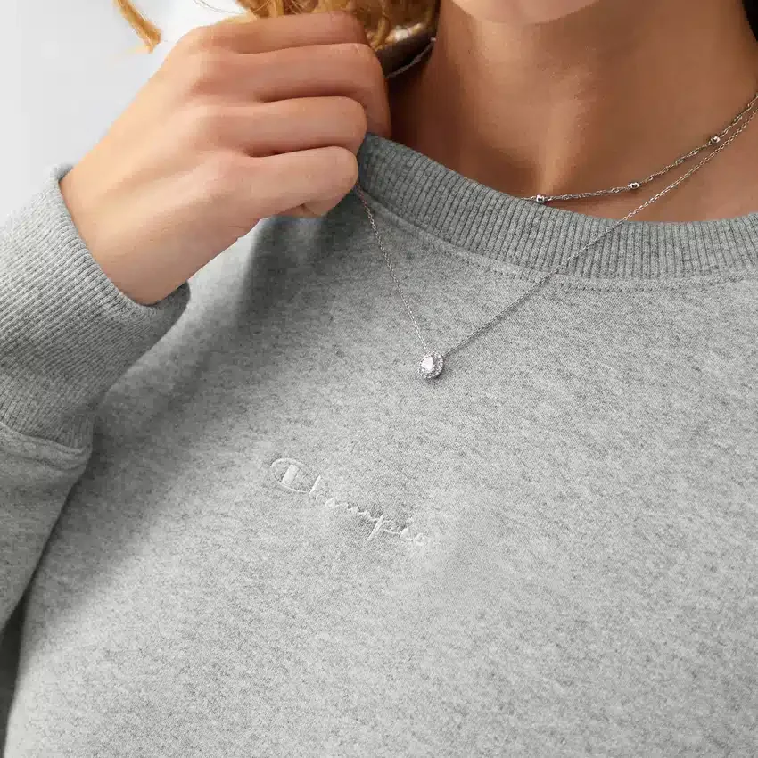 Powerblend-Sweatshirt mit Rundhalsausschnitt, gesticktes Script Logo