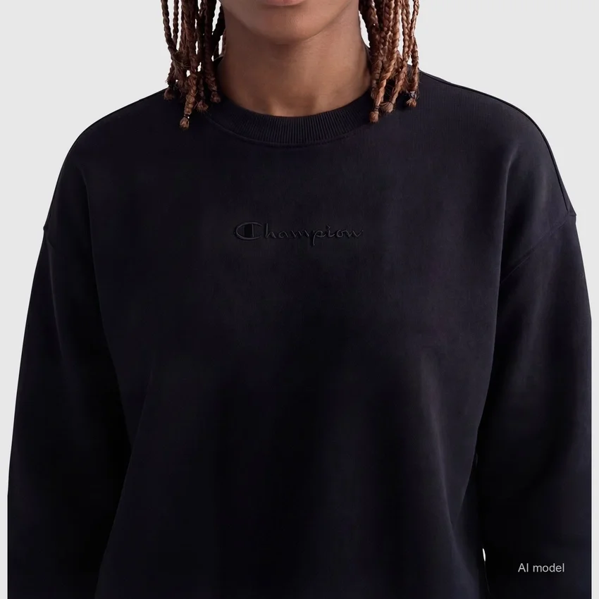 Powerblend-Sweatshirt mit Rundhalsausschnitt, gesticktes Script Logo