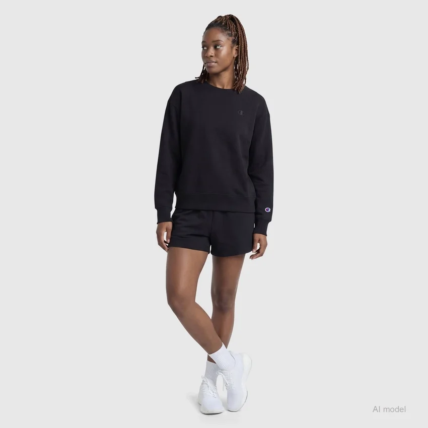 Powerblend-Sweatshirt mit Rundhalsausschnitt und kleinem «C»