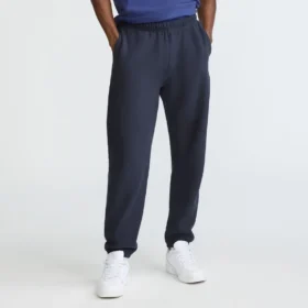 Reverse Weave Jogginghose mit kleinem Logo und gerafftem Bund