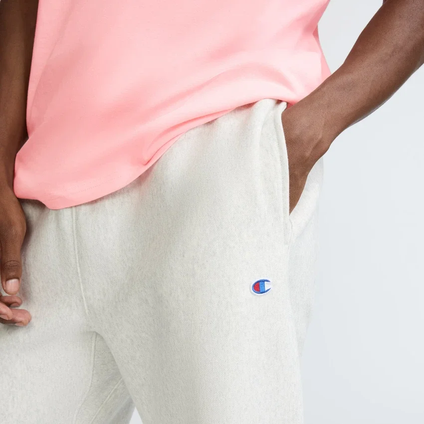 Reverse Weave Jogginghose mit kleinem Logo und gerafftem Bund