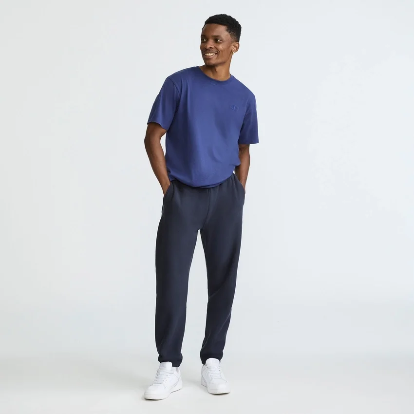 Reverse Weave Jogginghose mit kleinem Logo und gerafftem Bund