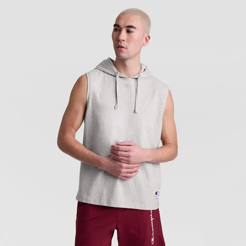 Ärmelloser Hoodie, gesticktes C Logo