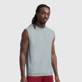 Sport-Muscle-T-Shirt mit Rundhalsausschnitt, Script Logo