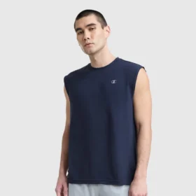 Sport-Muscle-T-Shirt mit Rundhalsausschnitt, Script Logo