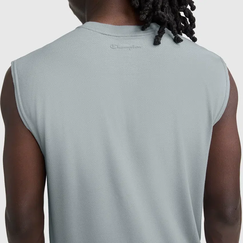Sport-Muscle-T-Shirt mit Rundhalsausschnitt, Script Logo