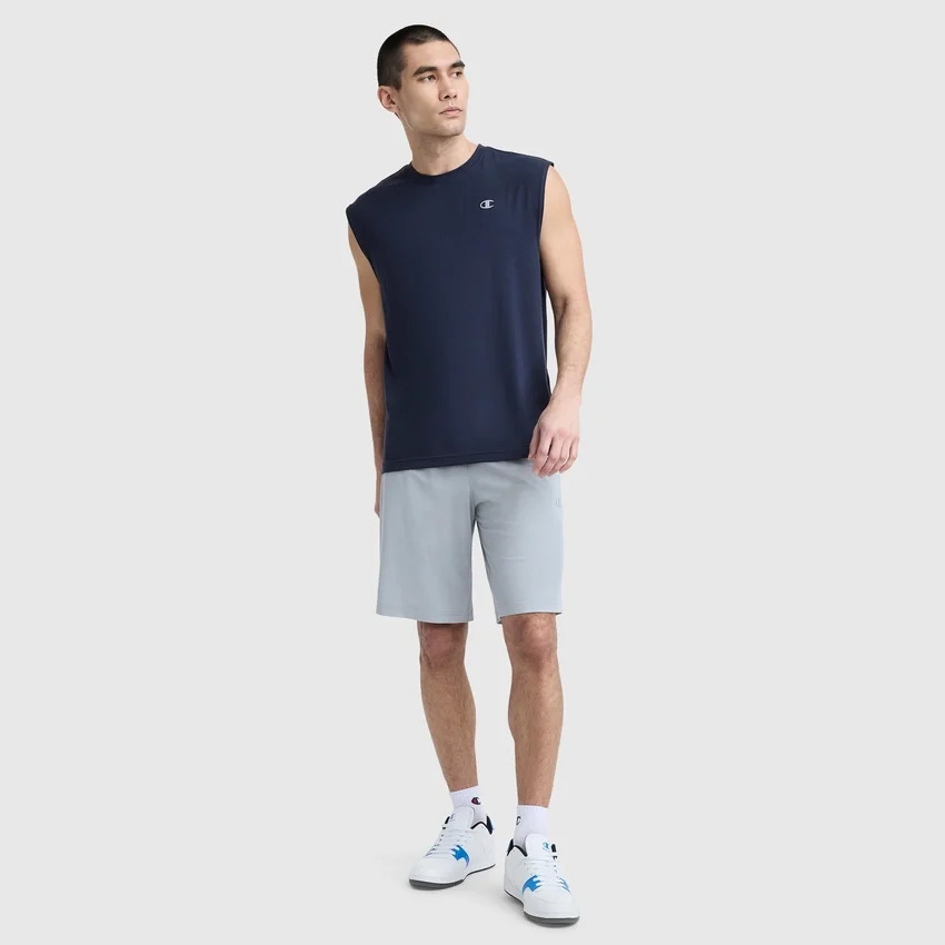 Sport-Muscle-T-Shirt mit Rundhalsausschnitt, Script Logo