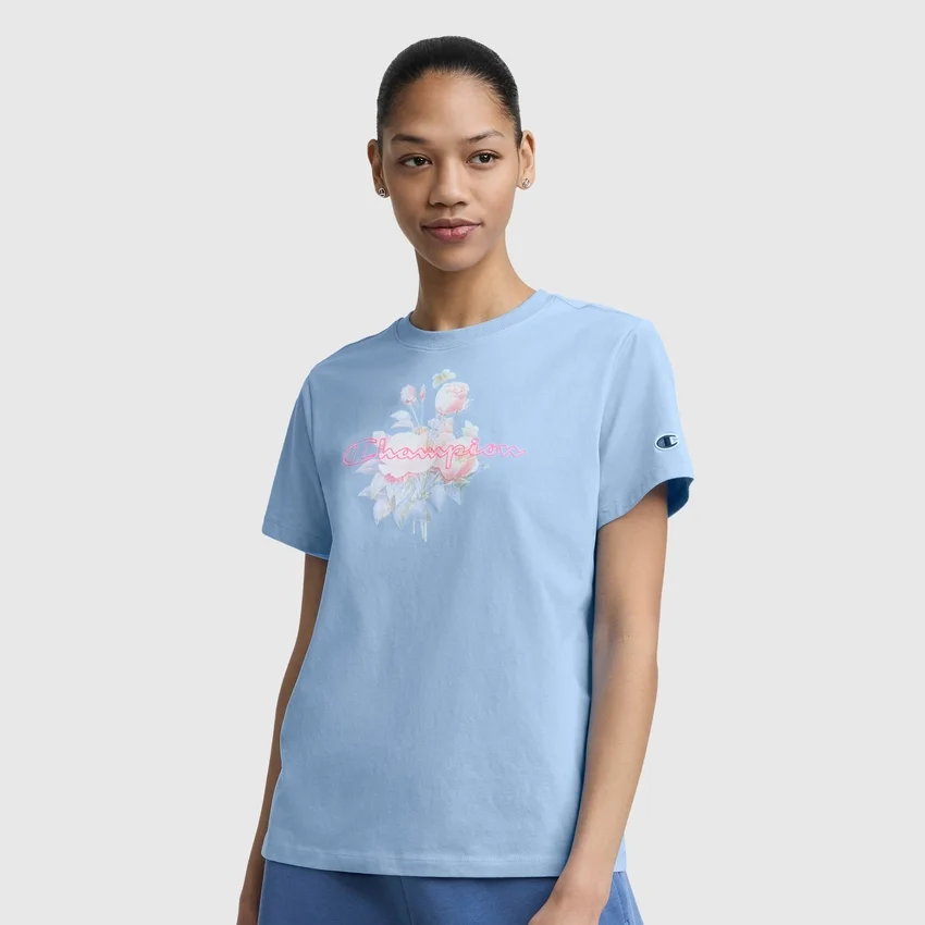 T-Shirt mit «Blurred Roses»-Grafik und C Logo