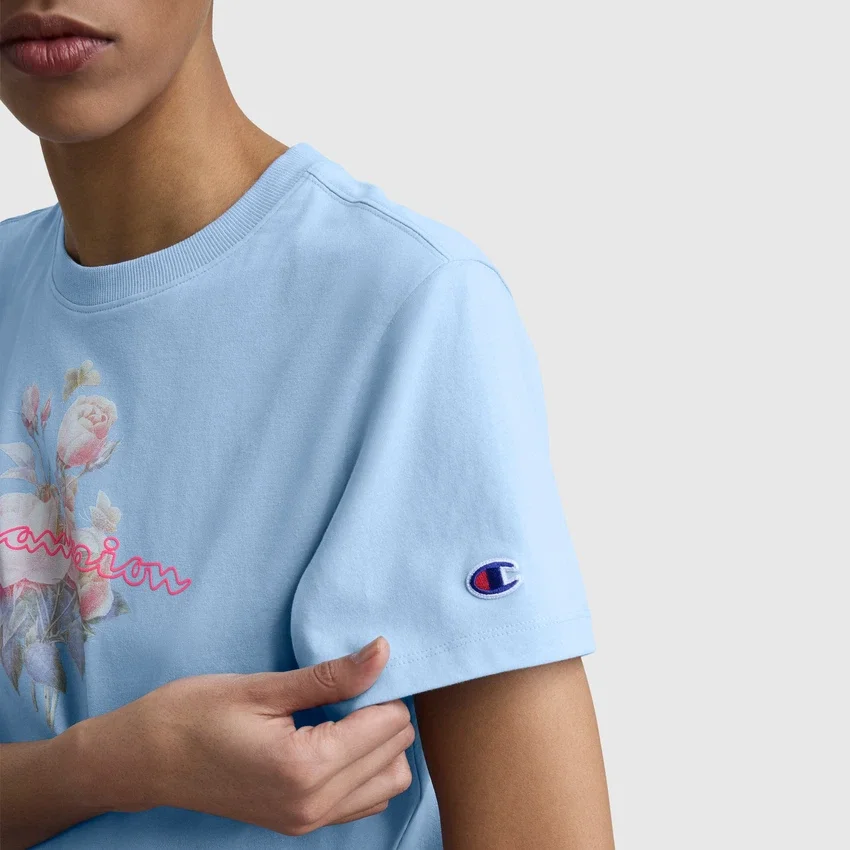 T-Shirt mit «Blurred Roses»-Grafik und C Logo