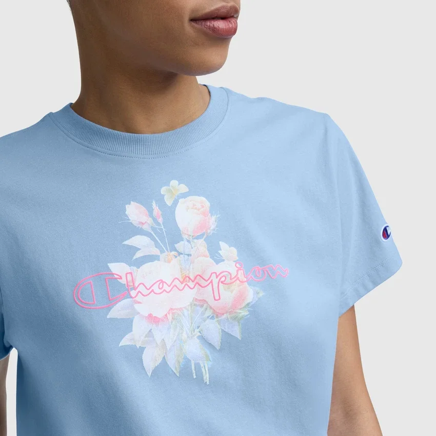 T-Shirt mit «Blurred Roses»-Grafik und C Logo