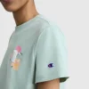 T-Shirt mit «C»-Grafik aus Mesh mit Blumenmuster, C Logo