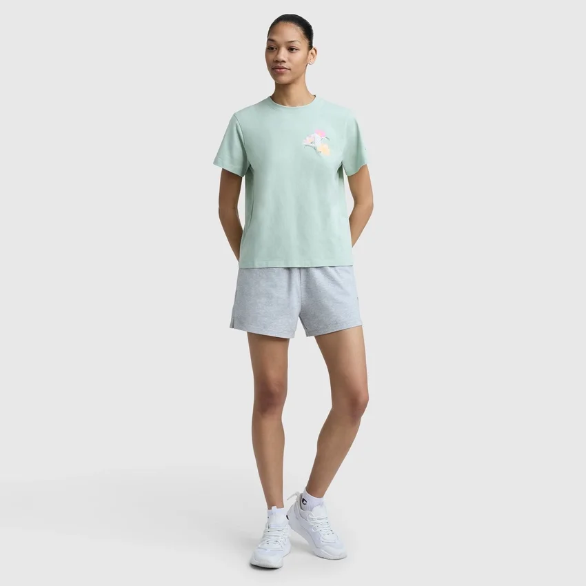T-Shirt mit «C»-Grafik aus Mesh mit Blumenmuster, C Logo