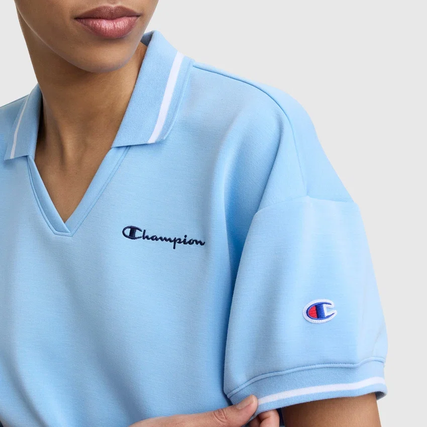 Tennis Court Poloshirts, besticktes Script Logo